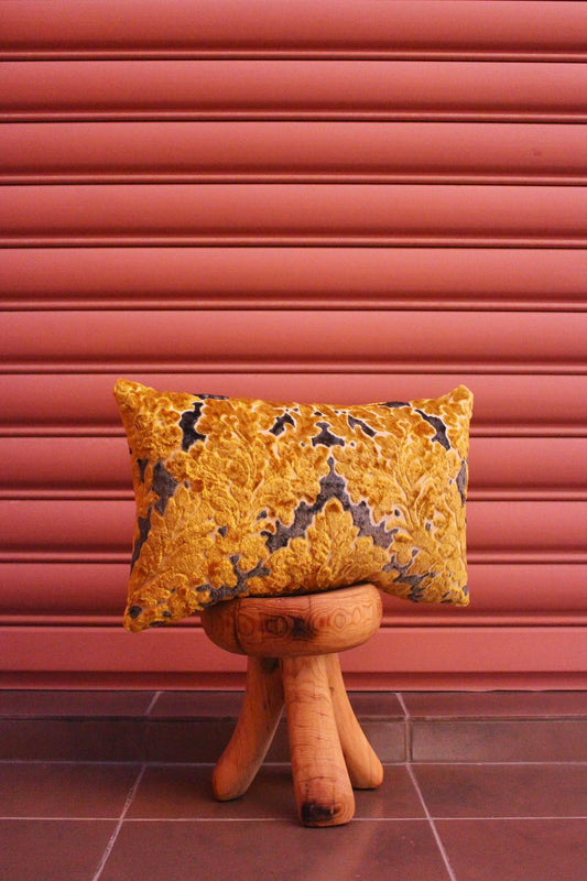 Vintage Mobra pillow (yellow and gray)