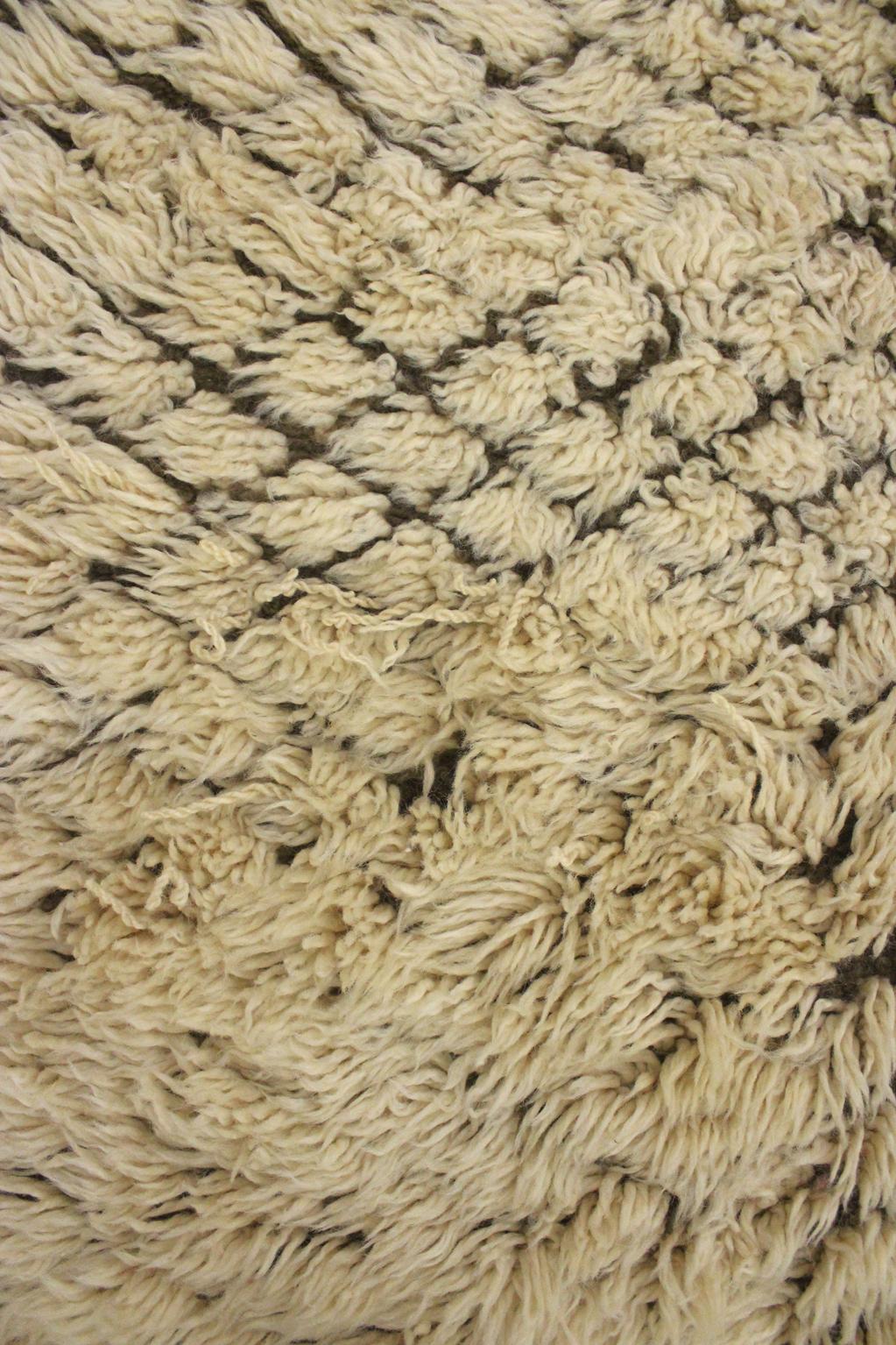 Vintage area moroccan rug - cream, brown - Beni Ourain - 6.1x10.4feet / 188x317cm