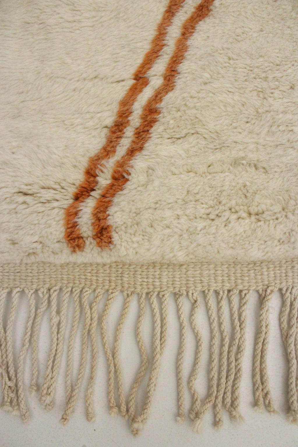 Contemporary area moroccan rug - cream, terracotta - Mrirt - 9.4x12.8feet / 287x390cm