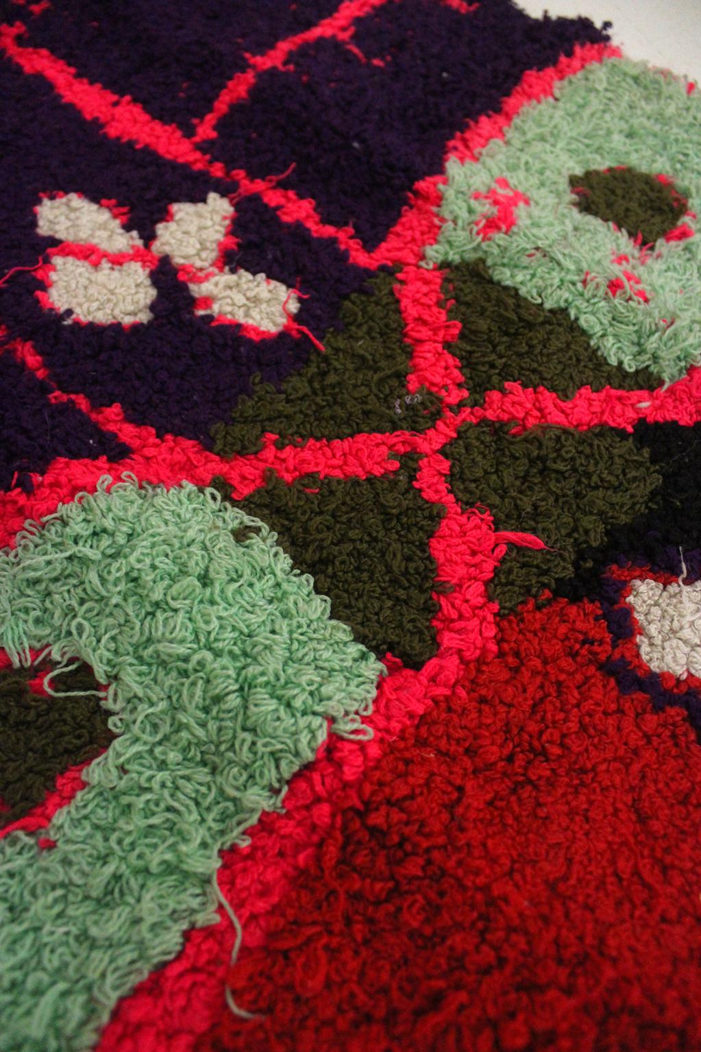 Vintage moroccan textile/wall hanging/carpet - Zindekh - 1.8x2.9feet / 54x89cm