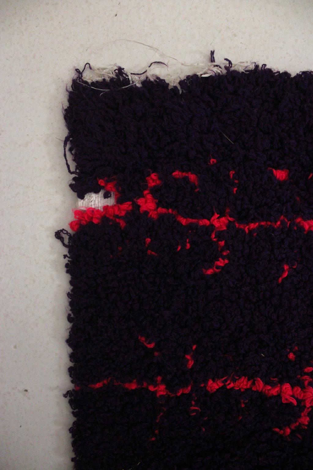 Vintage moroccan textile/wall hanging/carpet - Zindekh - 1.8x2.9feet / 54x89cm