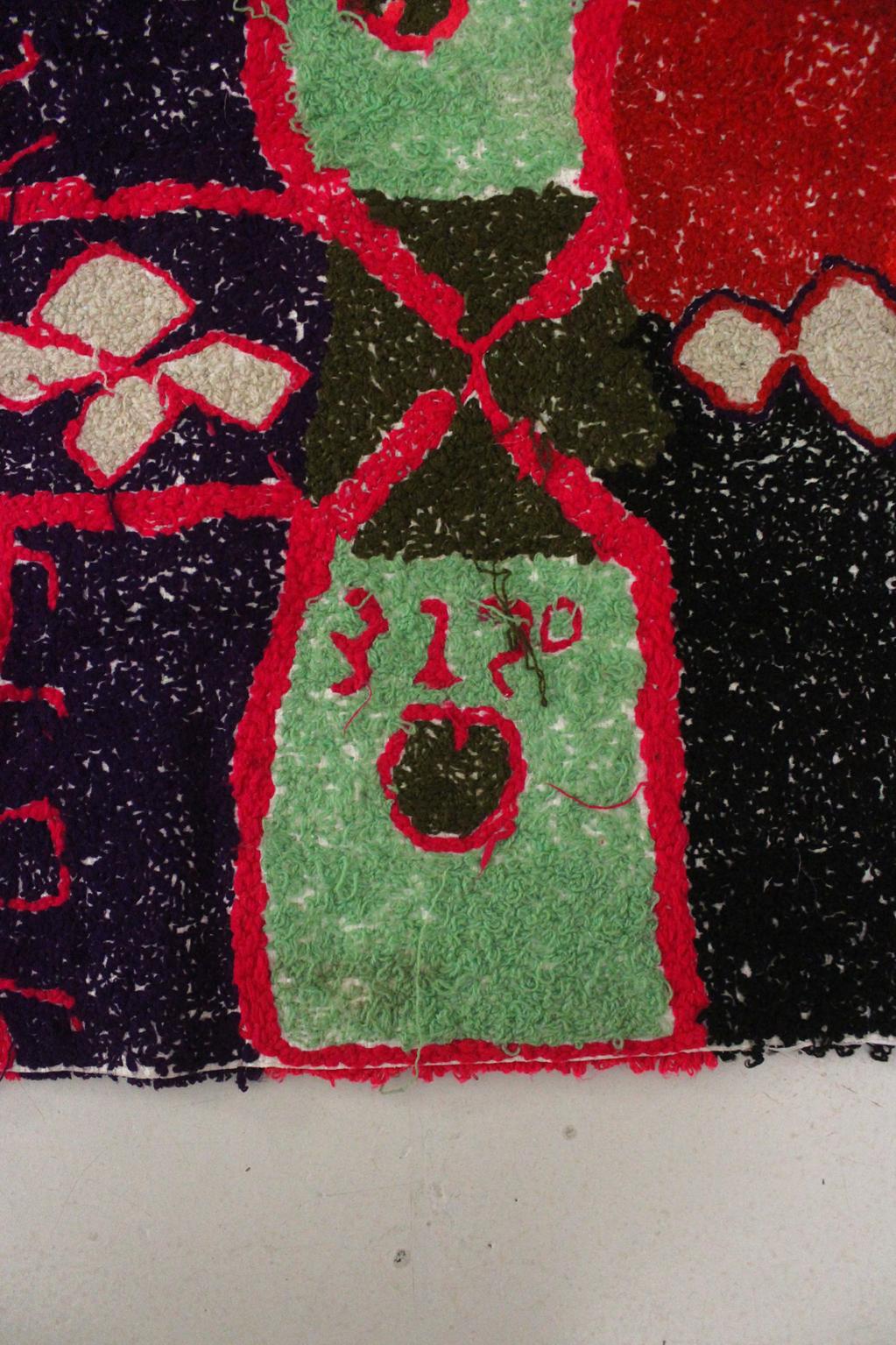 Vintage moroccan textile/wall hanging/carpet - Zindekh - 1.8x2.9feet / 54x89cm