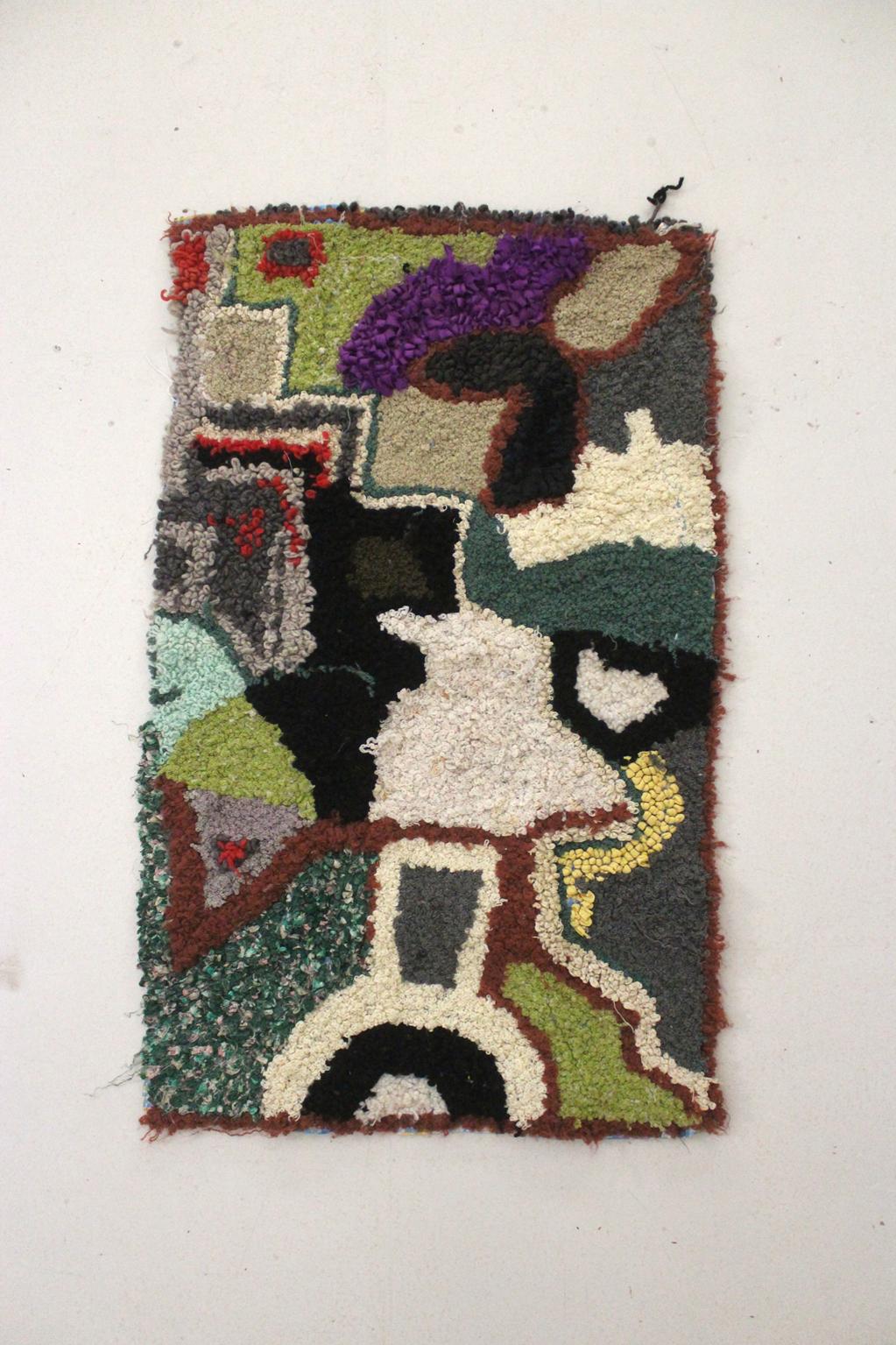 Vintage moroccan textile/wall hanging/carpet - Zindekh - 1.4x2.4feet / 44x75cm