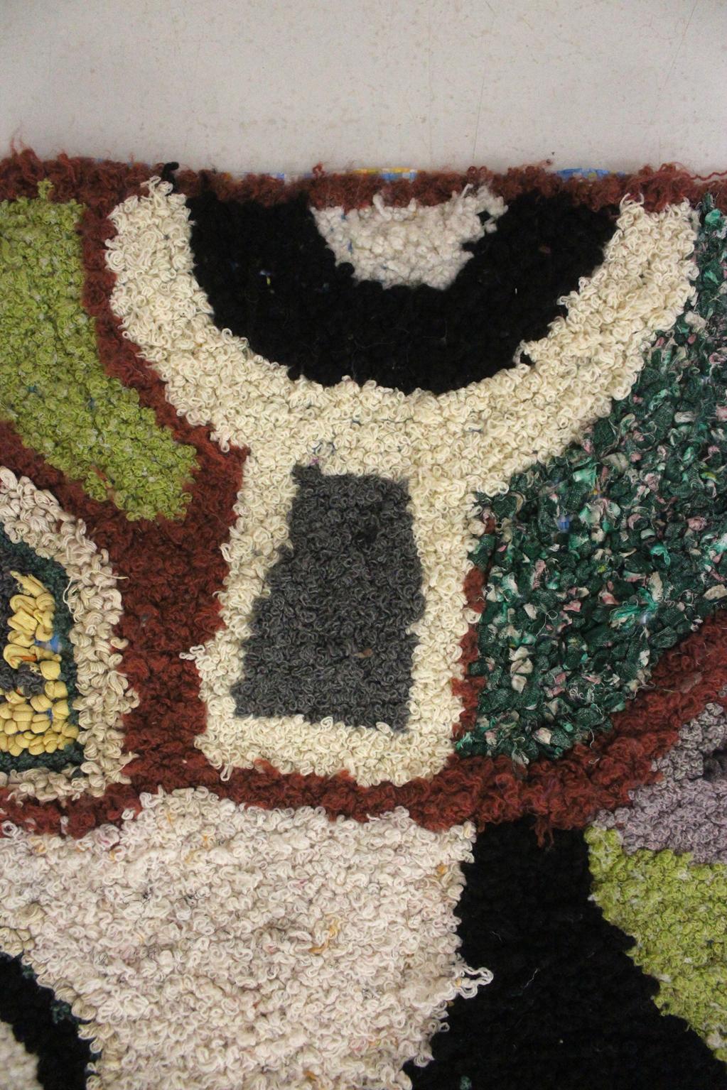 Vintage moroccan textile/wall hanging/carpet - Zindekh - 1.4x2.4feet / 44x75cm