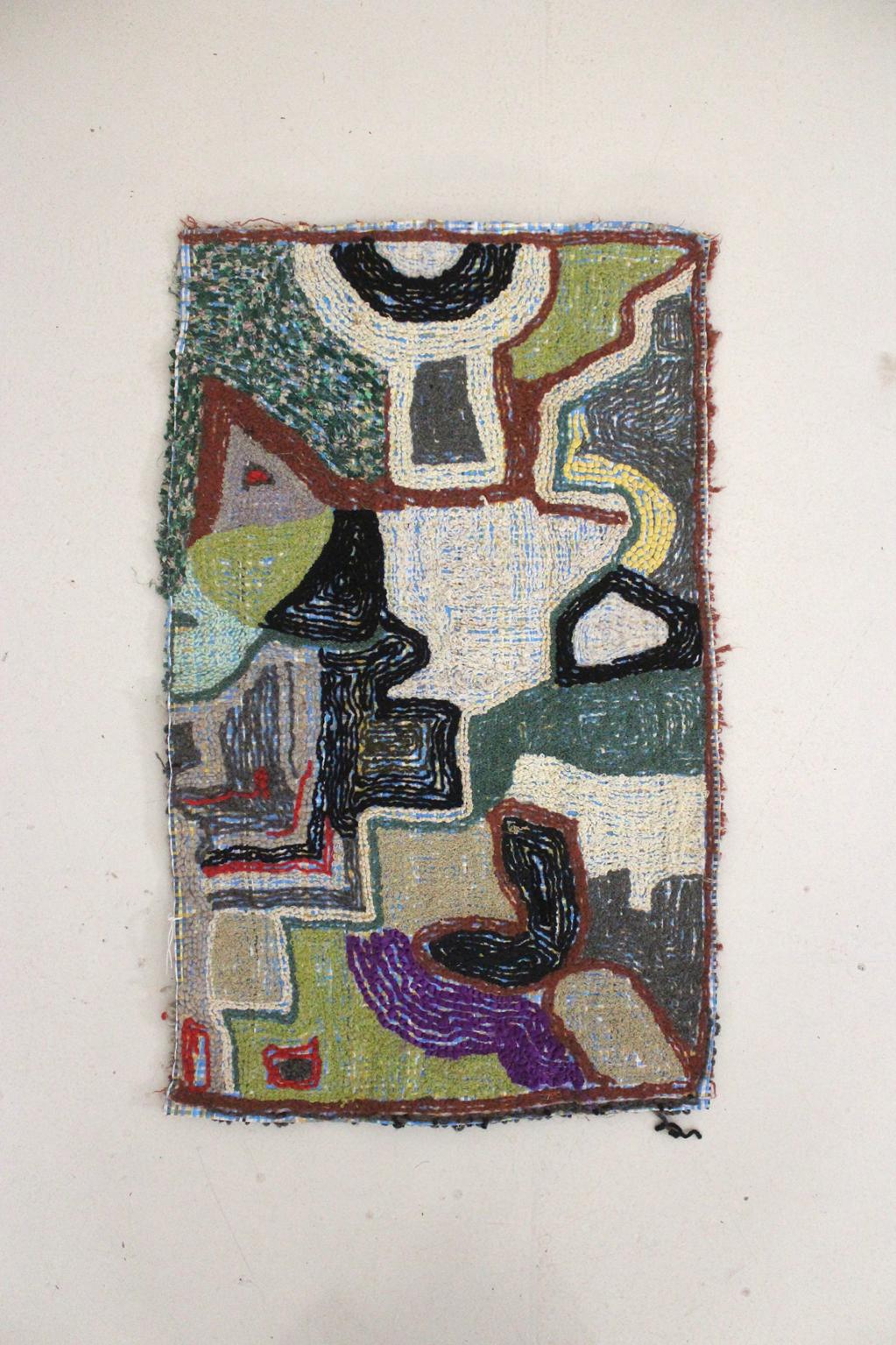 Vintage moroccan textile/wall hanging/carpet - Zindekh - 1.4x2.4feet / 44x75cm