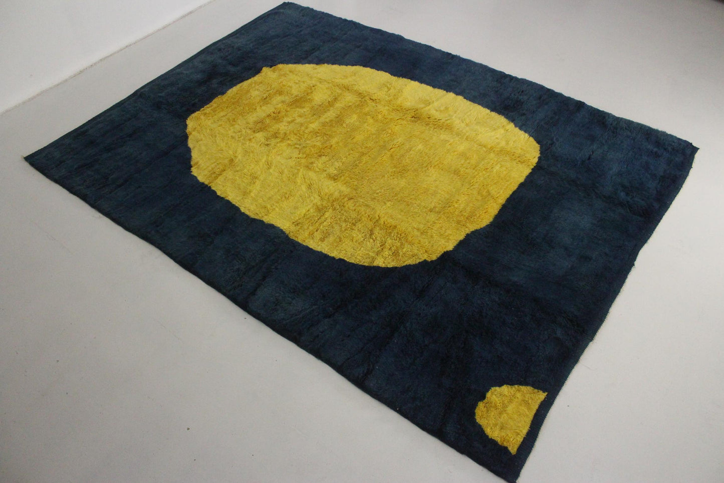 RESERVED FOR ANDY Contemporary area moroccan rug - blue, yellow - Mrirt - 8.7x11.6feet / 265x355cm
