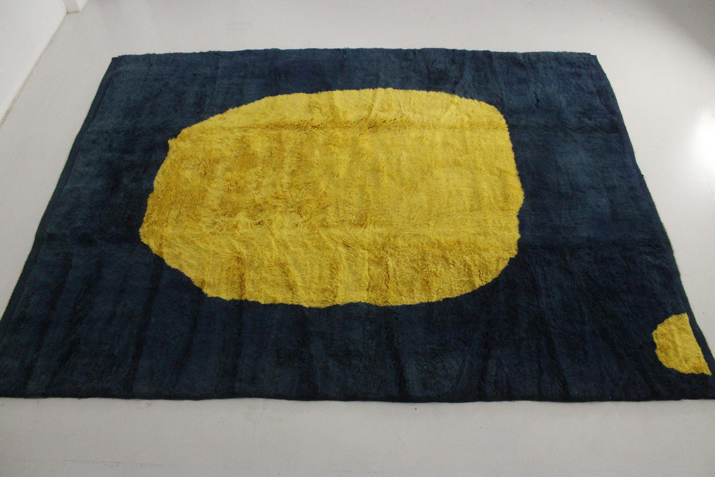 RESERVED FOR ANDY Contemporary area moroccan rug - blue, yellow - Mrirt - 8.7x11.6feet / 265x355cm