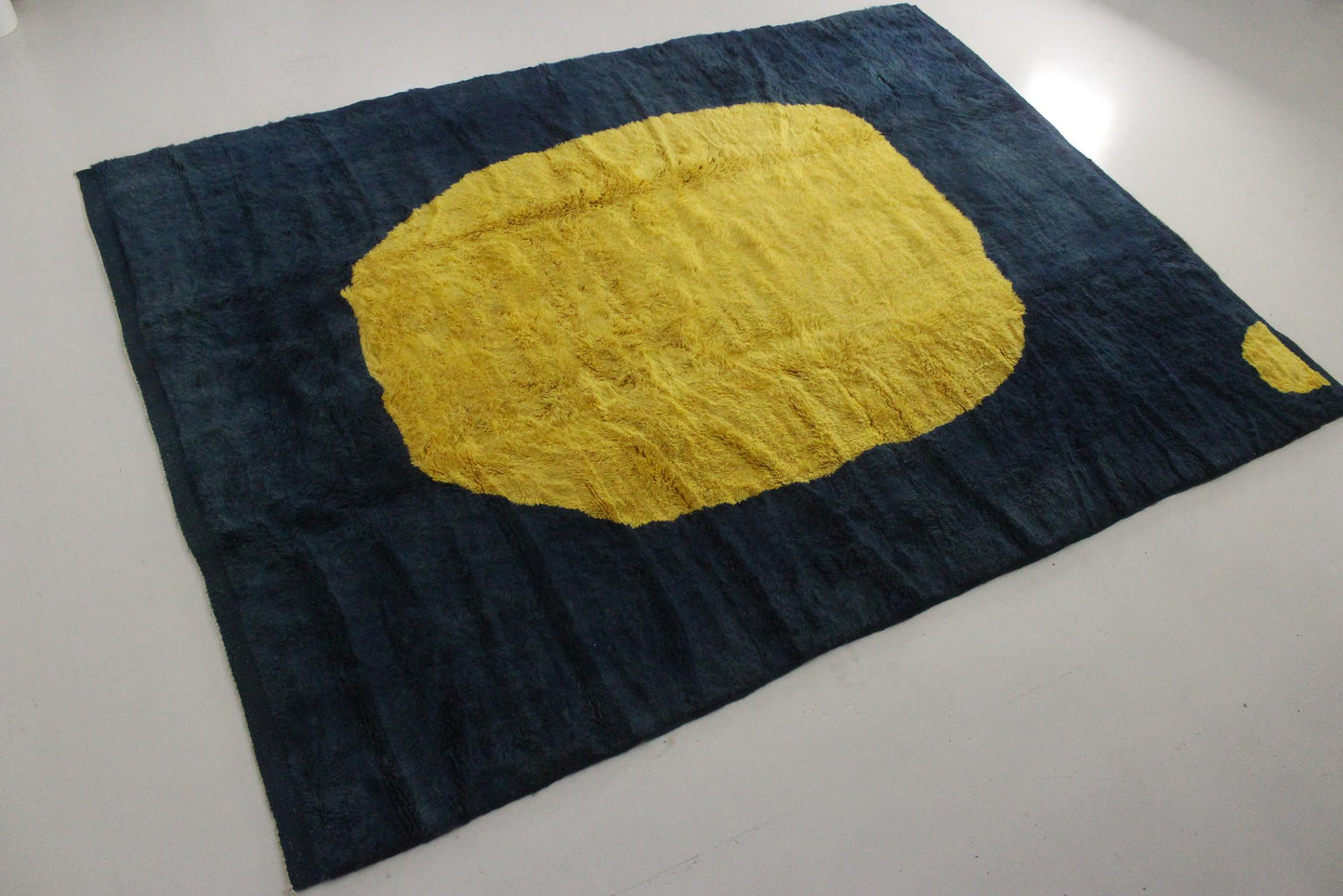 RESERVED FOR ANDY Contemporary area moroccan rug - blue, yellow - Mrirt - 8.7x11.6feet / 265x355cm