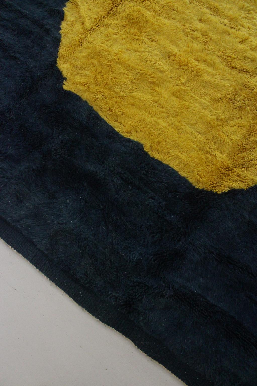 RESERVED FOR ANDY Contemporary area moroccan rug - blue, yellow - Mrirt - 8.7x11.6feet / 265x355cm