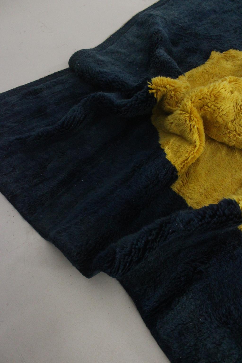 RESERVED FOR ANDY Contemporary area moroccan rug - blue, yellow - Mrirt - 8.7x11.6feet / 265x355cm