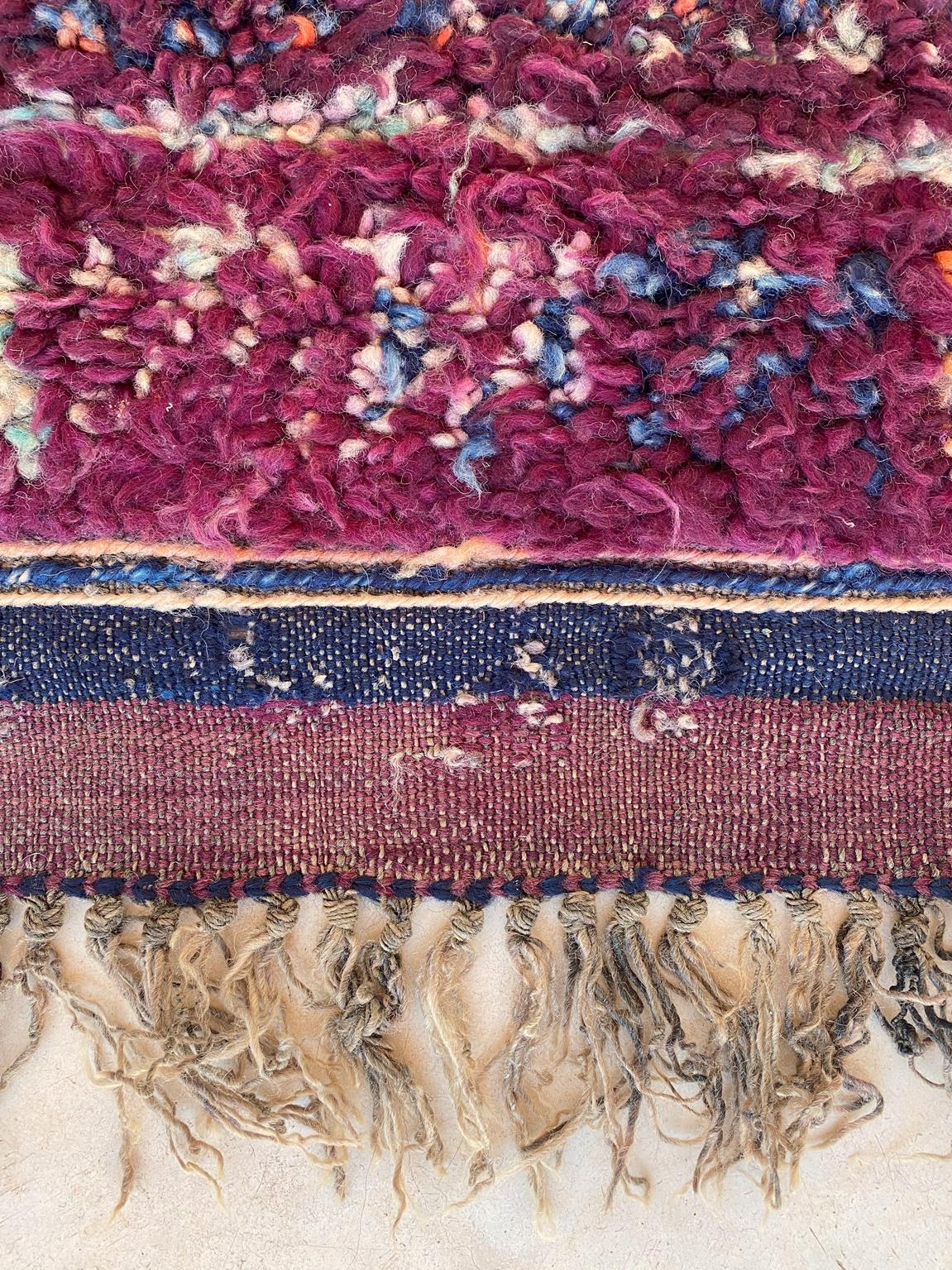 Vintage area moroccan rug - purple - Beni Mguild - 5.8x10.4feet / 176x317cm