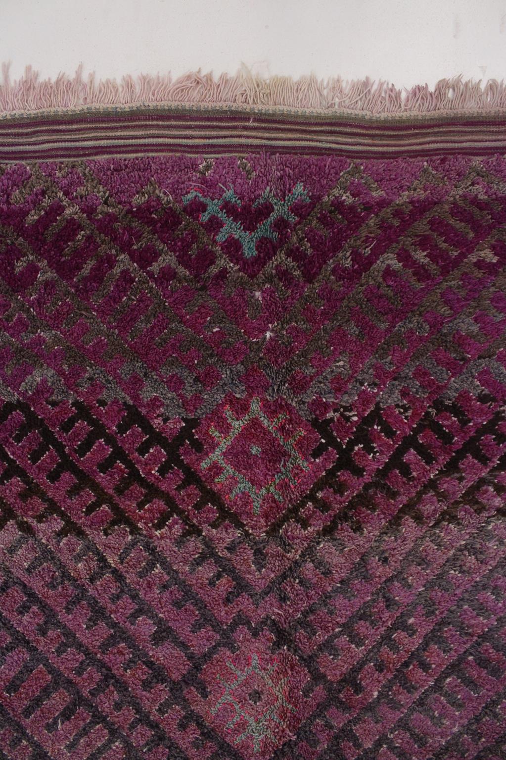 Vintage area moroccan rug - purple - Talsint - 6.5x14.5feet / 200x442cm