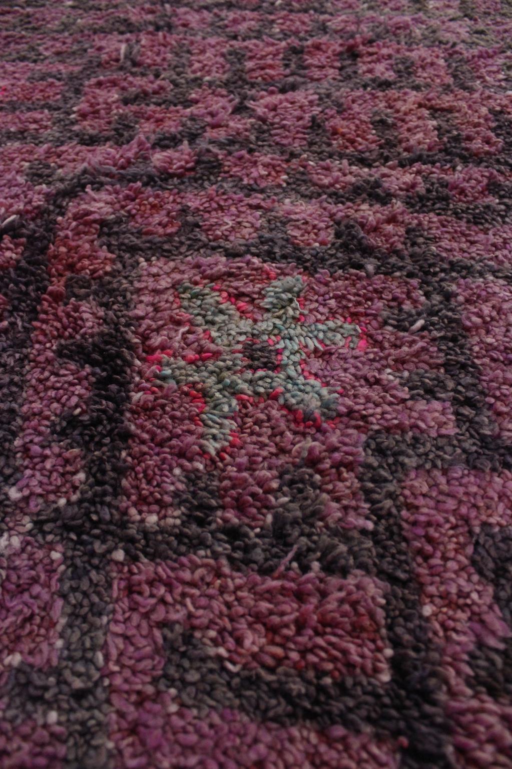 Vintage area moroccan rug - purple - Talsint - 6.5x14.5feet / 200x442cm