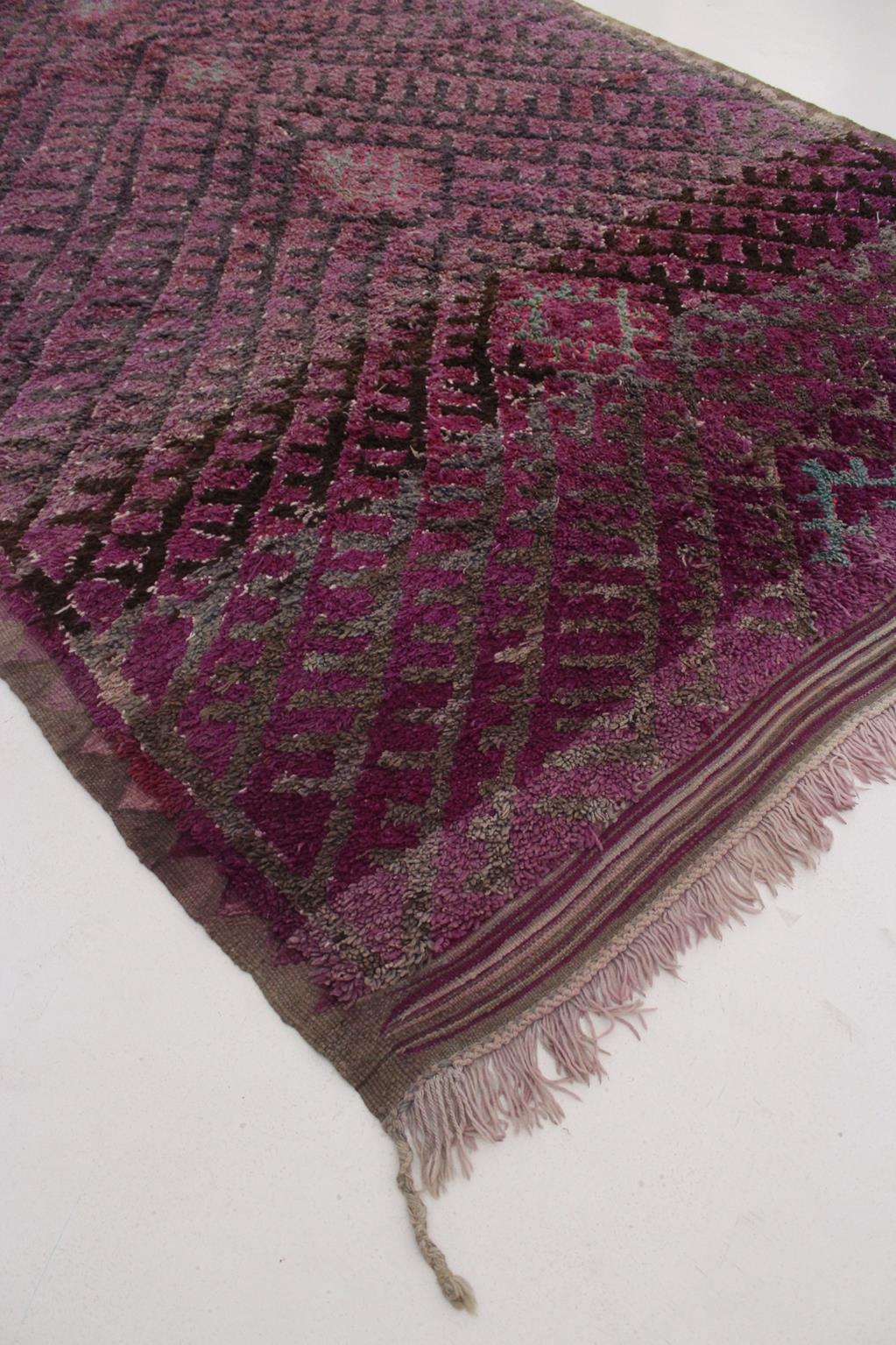 Vintage area moroccan rug - purple - Talsint - 6.5x14.5feet / 200x442cm
