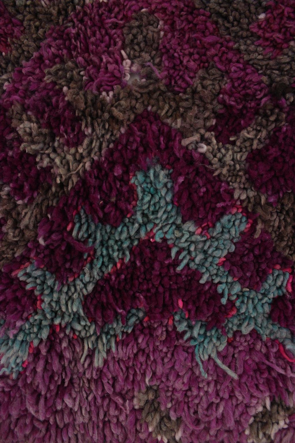 Vintage area moroccan rug - purple - Talsint - 6.5x14.5feet / 200x442cm