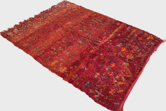 Vintage area moroccan rug - red - Zayane - 7x9.9feet / 216x302cm