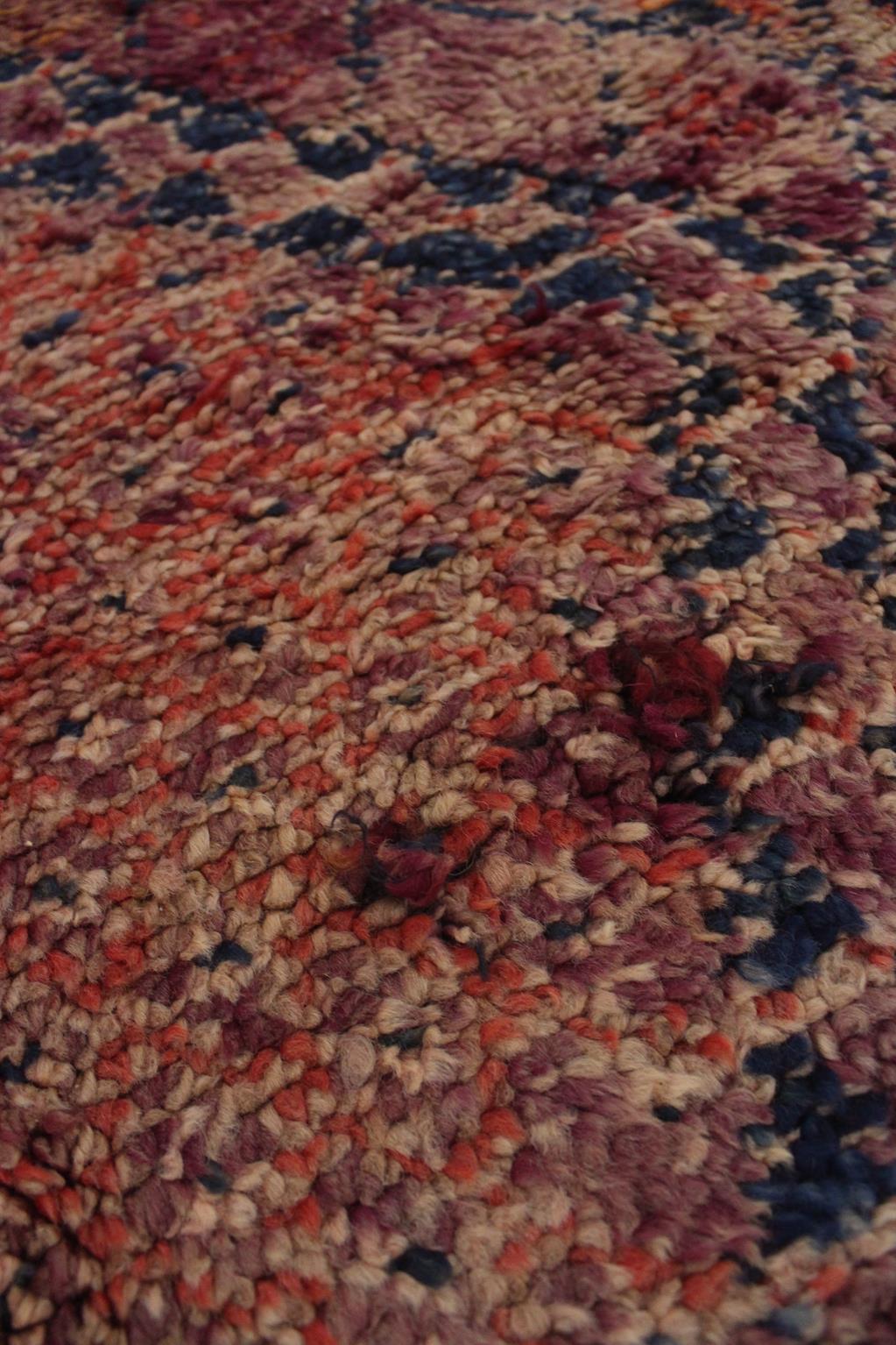 Vintage area moroccan rug - purple - Beni Mguild - 6.1x12feet / 187x368cm