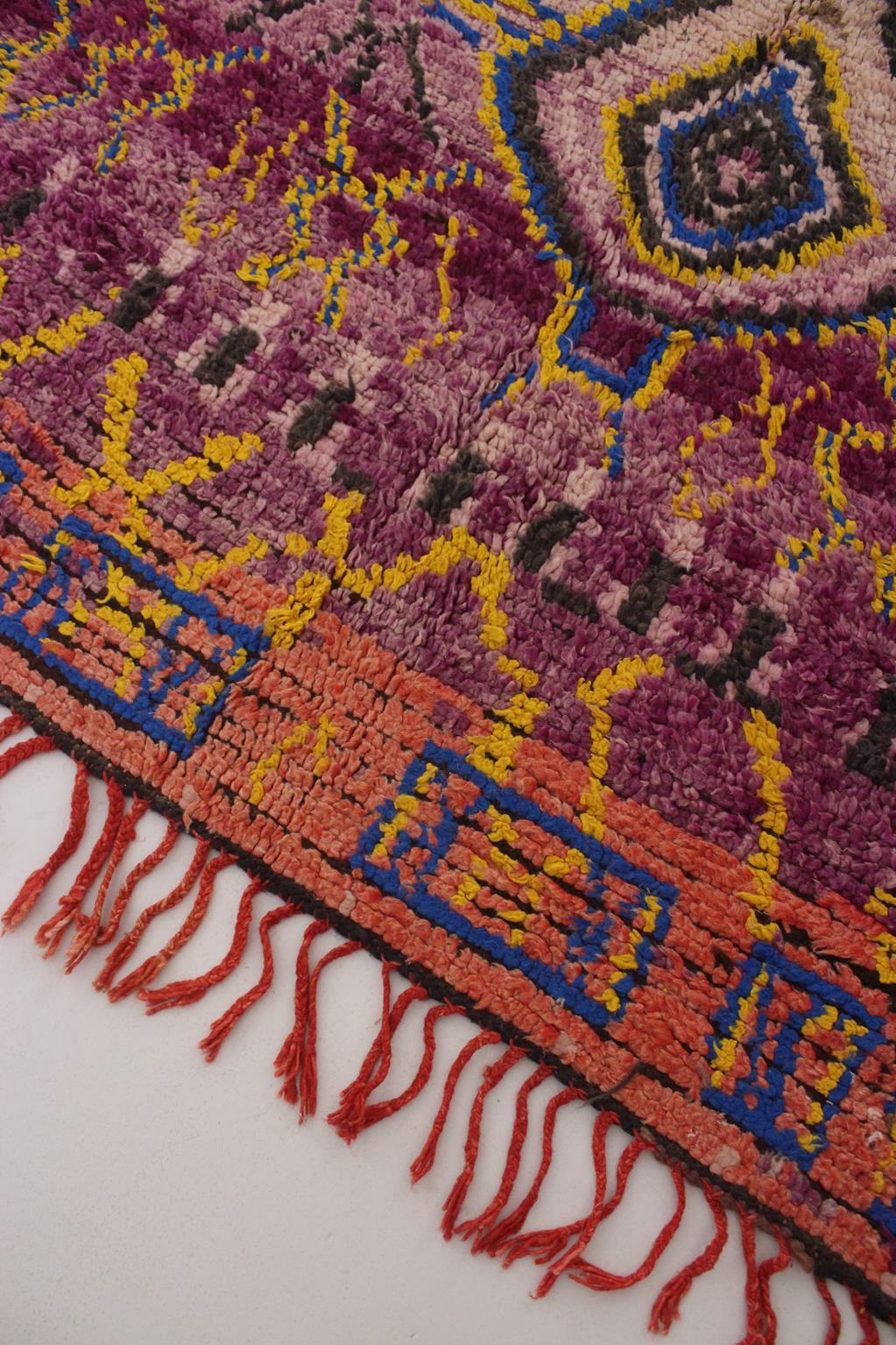Vintage area moroccan rug - purple, red - Boujad - 5.9x11feet / 180x338cm