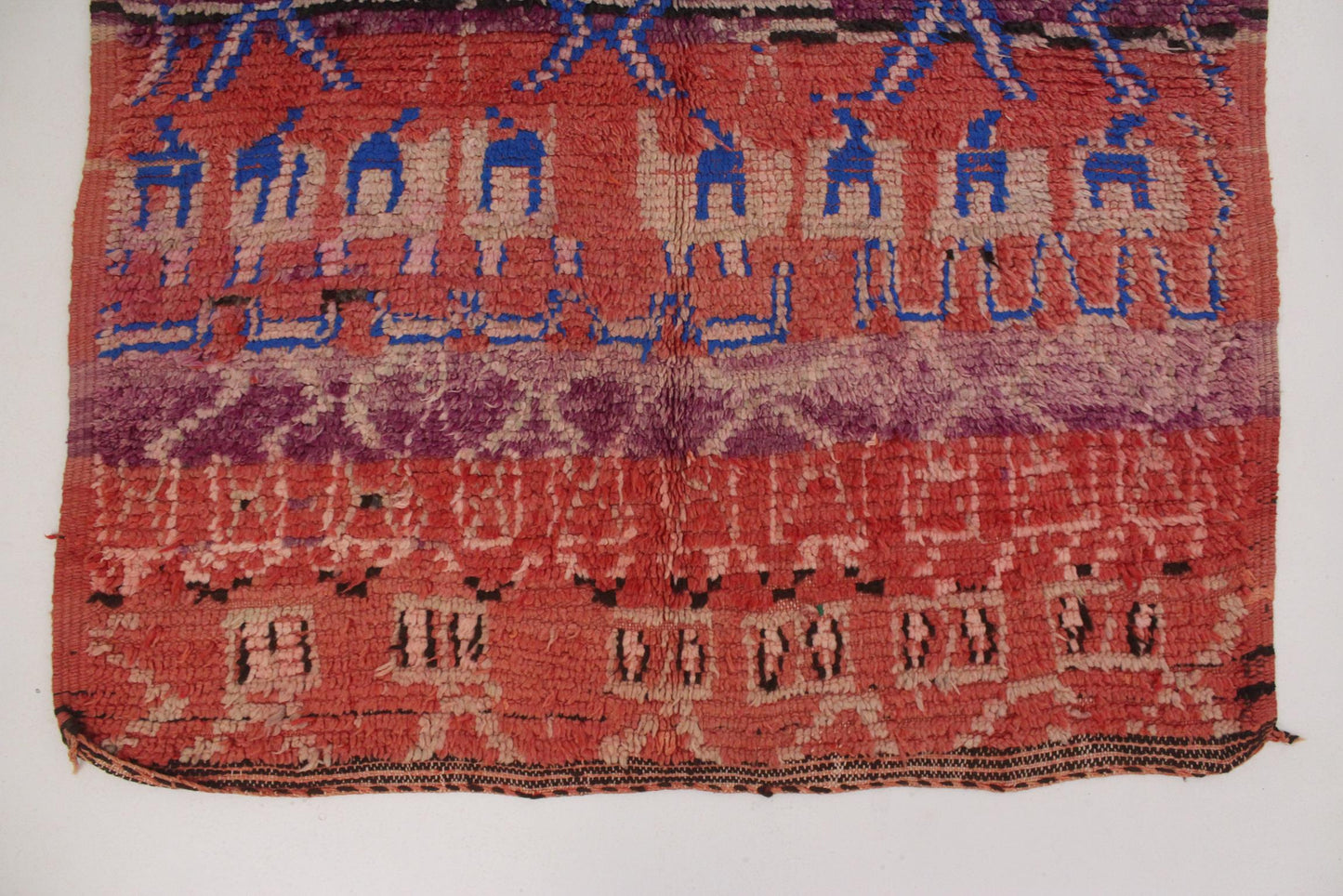 Vintage area moroccan rug - purple, red - Boujad - 5.9x11feet / 180x338cm