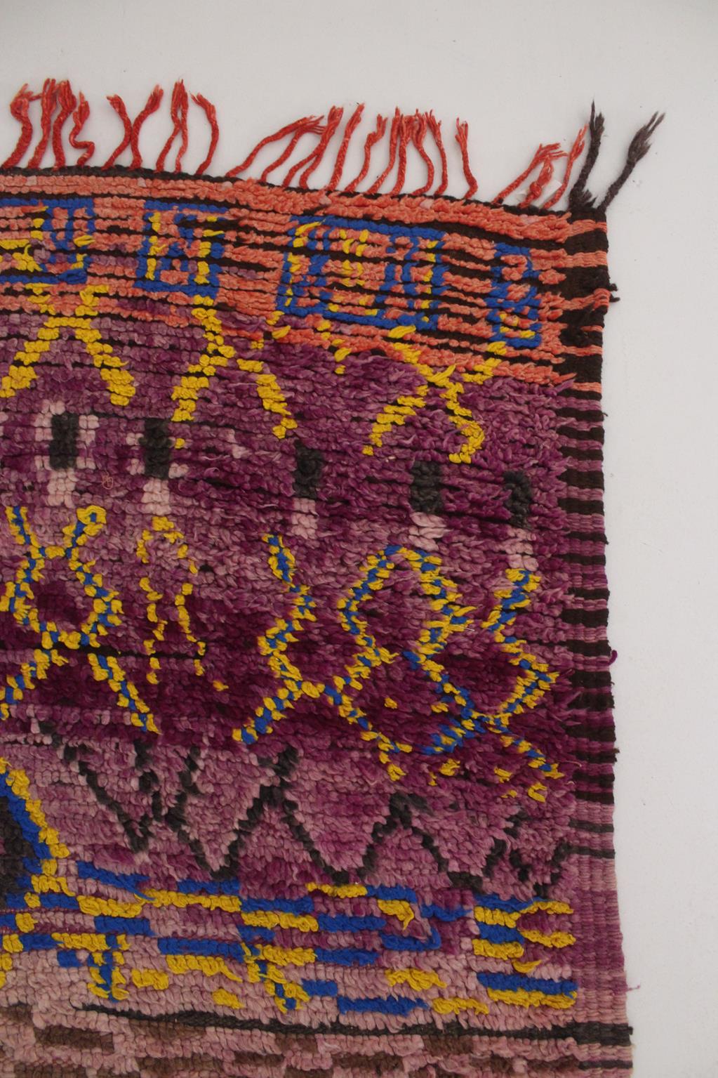 Vintage area moroccan rug - purple, red - Boujad - 5.9x11feet / 180x338cm