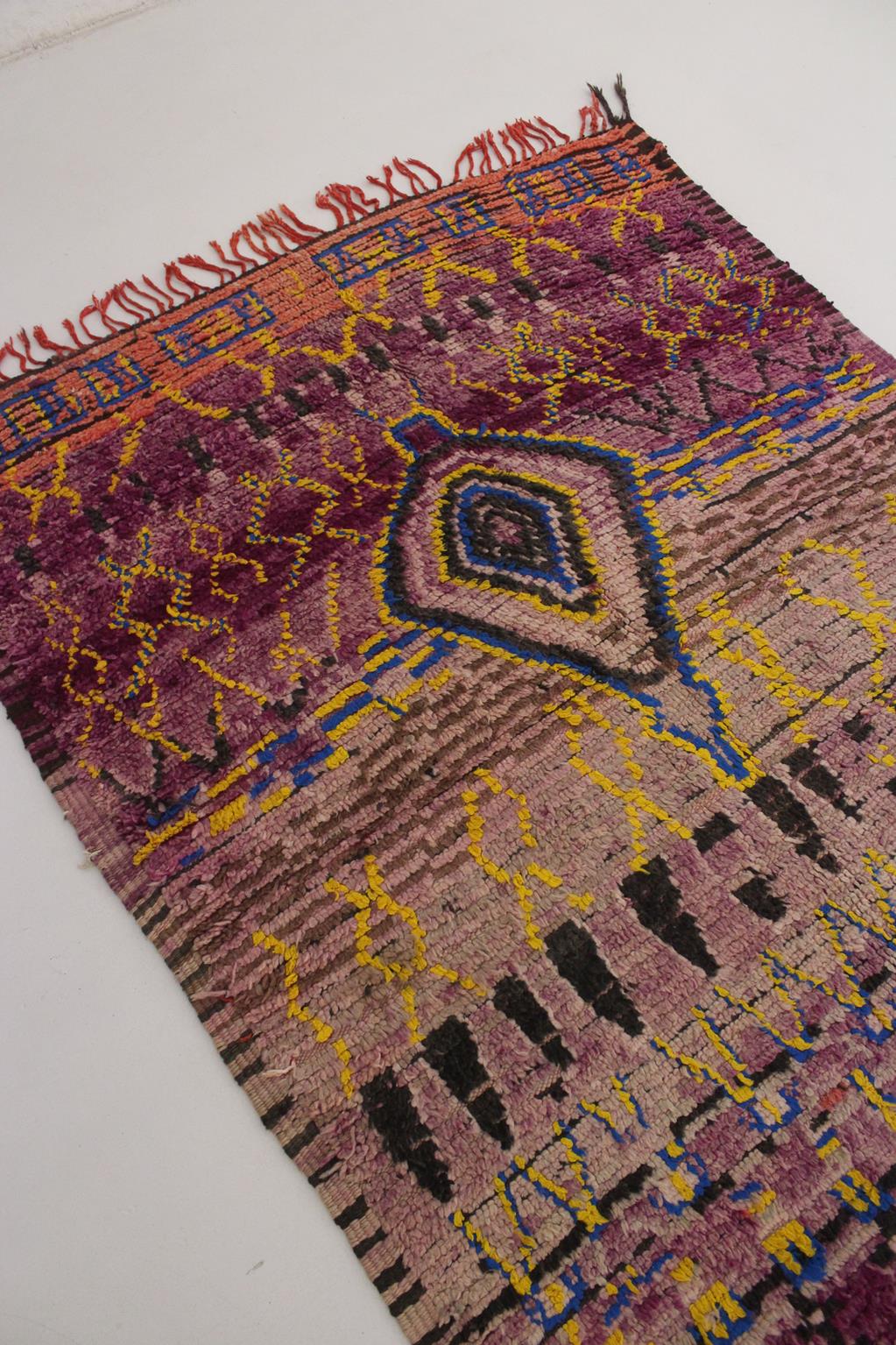 Vintage area moroccan rug - purple, red - Boujad - 5.9x11feet / 180x338cm