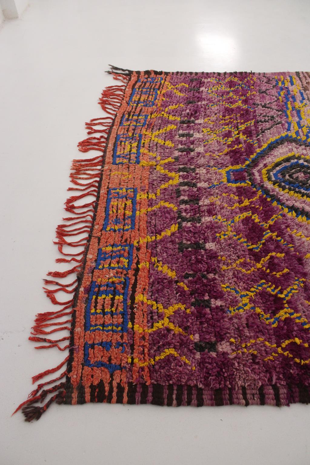 Vintage area moroccan rug - purple, red - Boujad - 5.9x11feet / 180x338cm