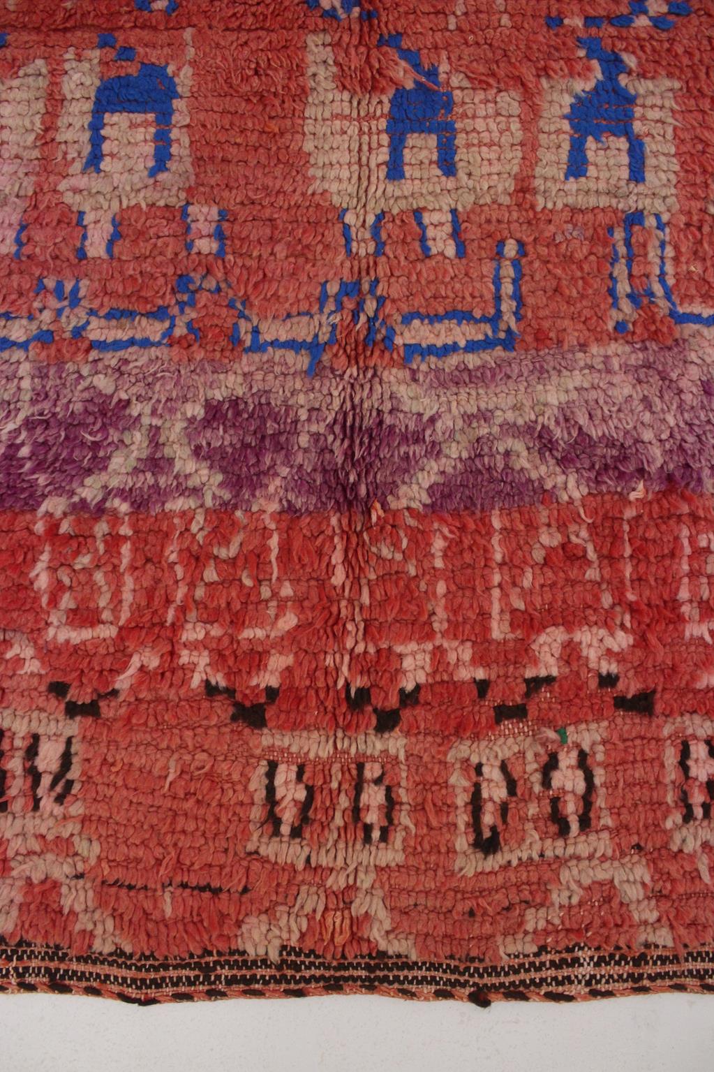 Vintage area moroccan rug - purple, red - Boujad - 5.9x11feet / 180x338cm