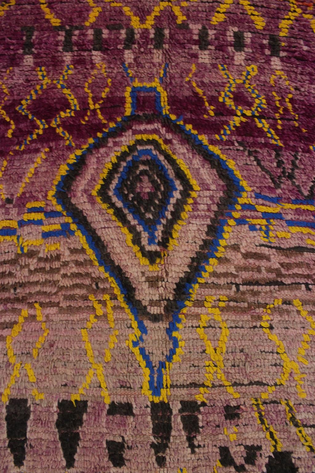Vintage area moroccan rug - purple, red - Boujad - 5.9x11feet / 180x338cm