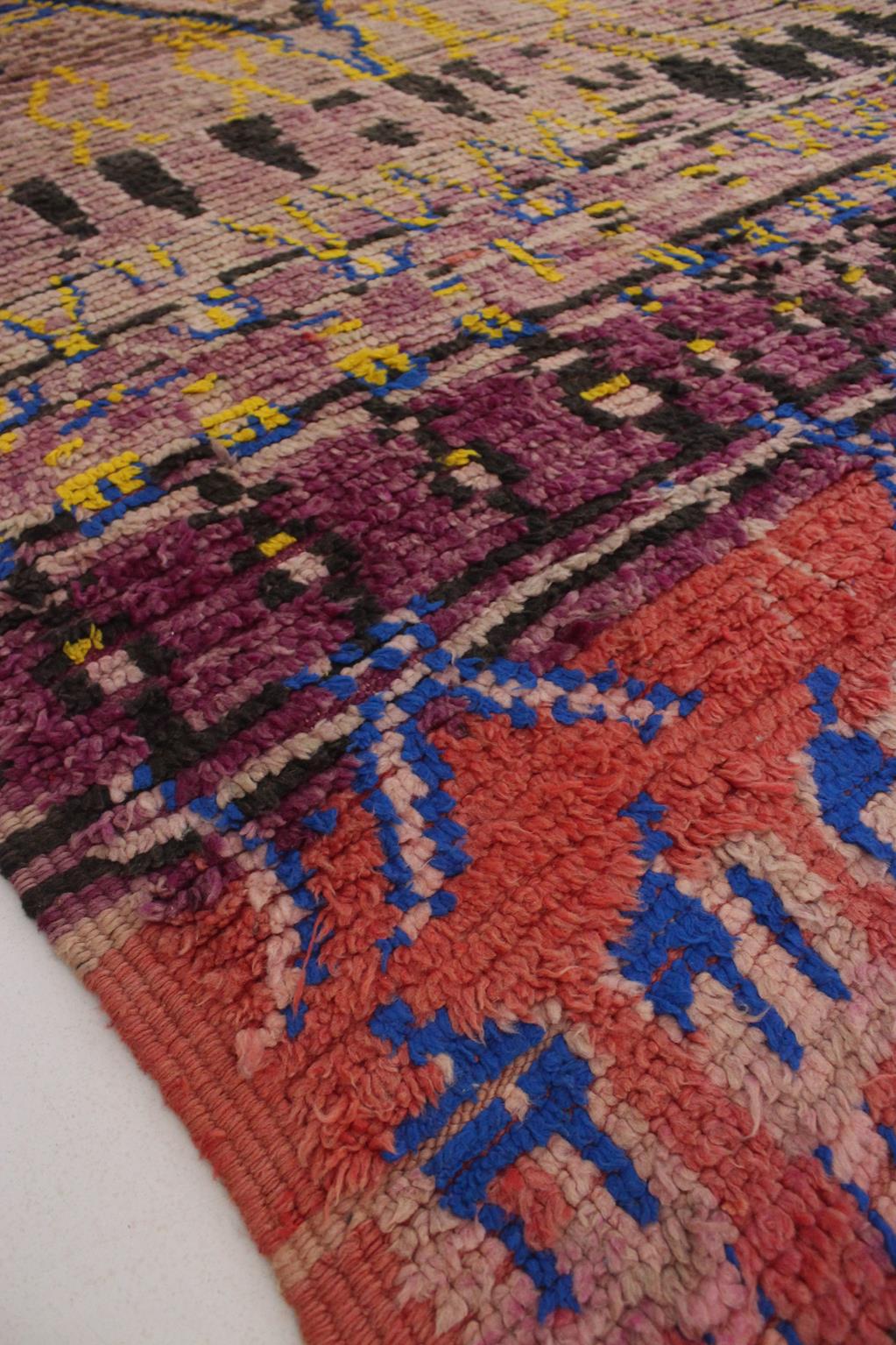 Vintage area moroccan rug - purple, red - Boujad - 5.9x11feet / 180x338cm