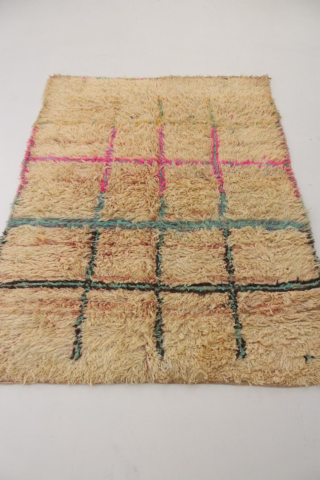Vintage area moroccan rug - peach - Boujad - 5.9x7.8feet / 180x240cm