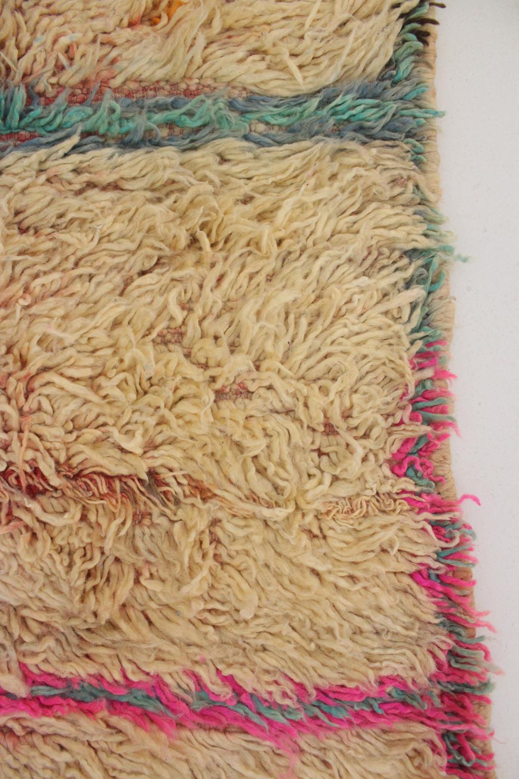 Vintage area moroccan rug - peach - Boujad - 5.9x7.8feet / 180x240cm