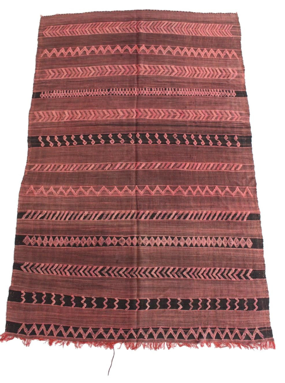 Vintage area moroccan rug - brown, pink - Kilim - 5.4x8.5feet / 165x260cm