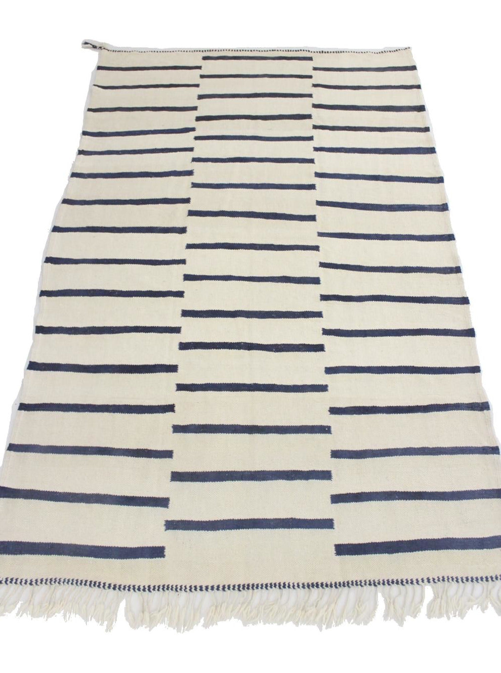 New area moroccan rug - cream, blue - Kilim Zanafi - 6.5x10.6feet / 200x323cm