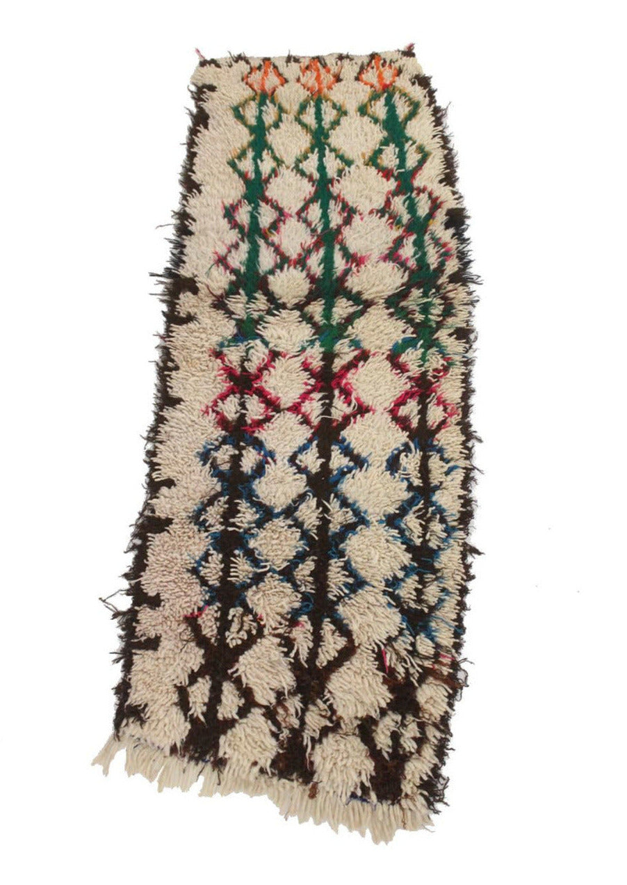Vintage small moroccan runner rug - Talsint - 2.2x5.6feet / 67x173cm
