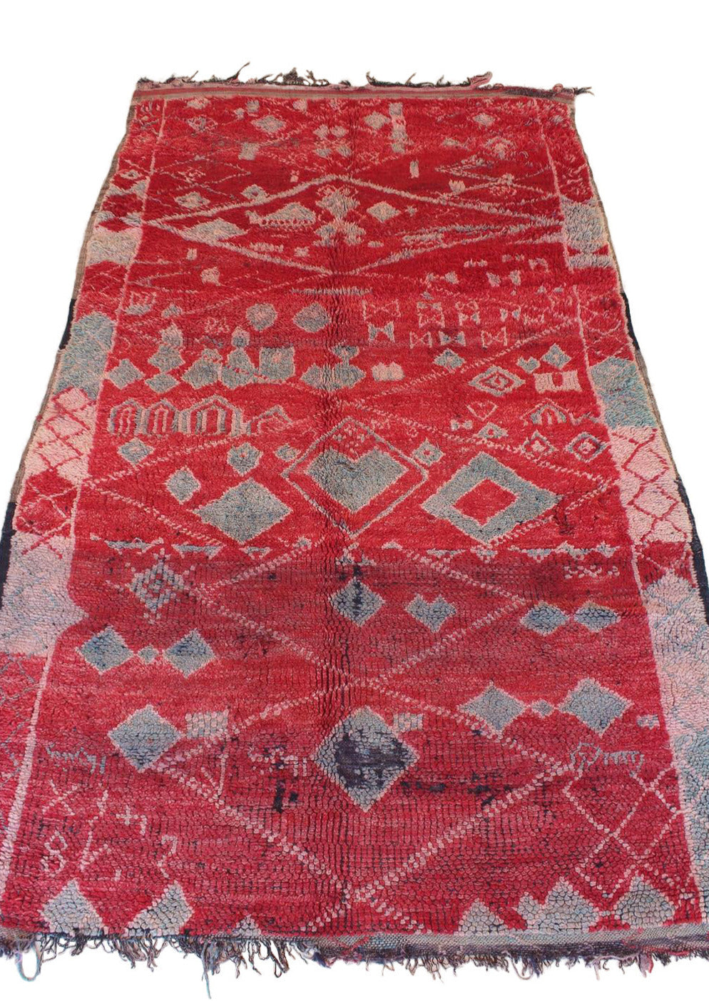 Vintage area moroccan rug - red - Zayane - 7x12feet / 213x365cm